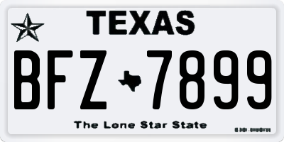 TX license plate BFZ7899