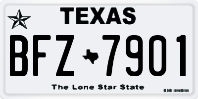 TX license plate BFZ7901