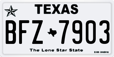TX license plate BFZ7903