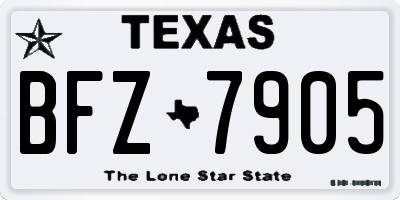 TX license plate BFZ7905