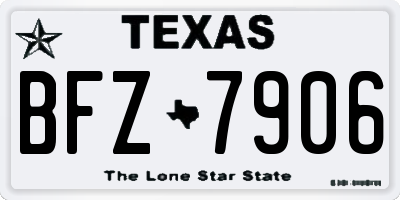 TX license plate BFZ7906