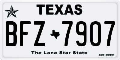 TX license plate BFZ7907