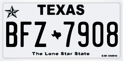 TX license plate BFZ7908