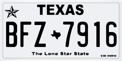 TX license plate BFZ7916