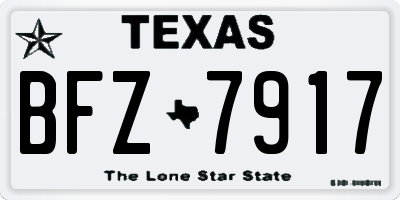 TX license plate BFZ7917