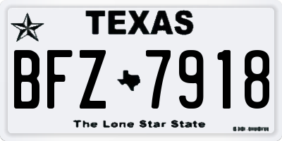 TX license plate BFZ7918