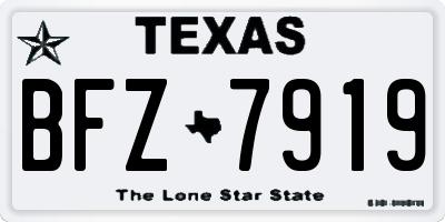 TX license plate BFZ7919
