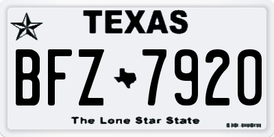 TX license plate BFZ7920