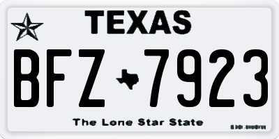 TX license plate BFZ7923