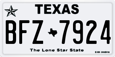 TX license plate BFZ7924