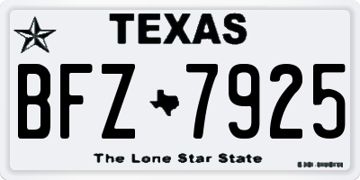 TX license plate BFZ7925