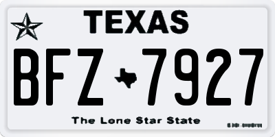 TX license plate BFZ7927