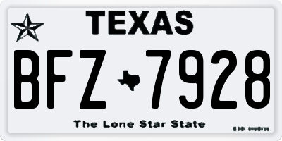 TX license plate BFZ7928