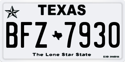 TX license plate BFZ7930