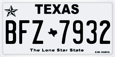 TX license plate BFZ7932