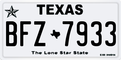 TX license plate BFZ7933