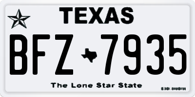 TX license plate BFZ7935