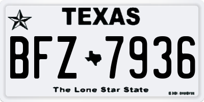 TX license plate BFZ7936