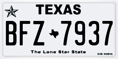 TX license plate BFZ7937