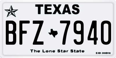 TX license plate BFZ7940