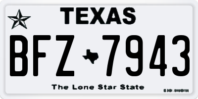 TX license plate BFZ7943