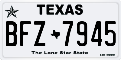 TX license plate BFZ7945