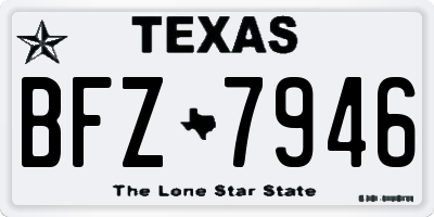 TX license plate BFZ7946