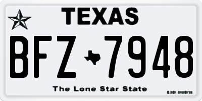 TX license plate BFZ7948