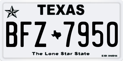 TX license plate BFZ7950