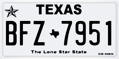 TX license plate BFZ7951