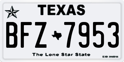 TX license plate BFZ7953