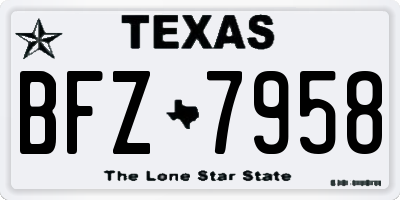 TX license plate BFZ7958
