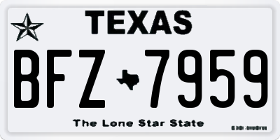 TX license plate BFZ7959