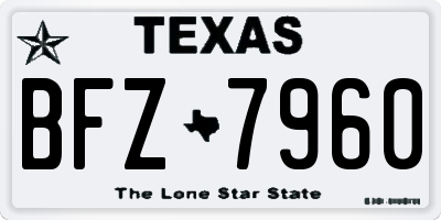 TX license plate BFZ7960