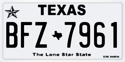TX license plate BFZ7961