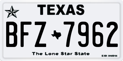 TX license plate BFZ7962
