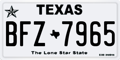 TX license plate BFZ7965