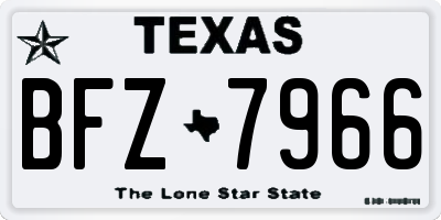 TX license plate BFZ7966