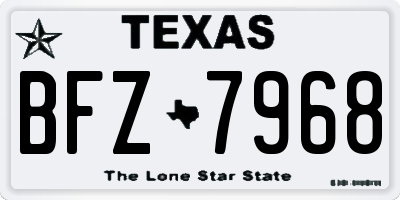 TX license plate BFZ7968