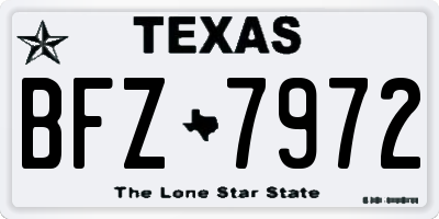 TX license plate BFZ7972
