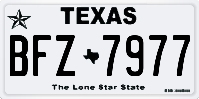TX license plate BFZ7977