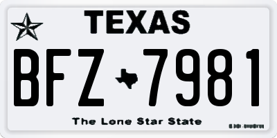TX license plate BFZ7981