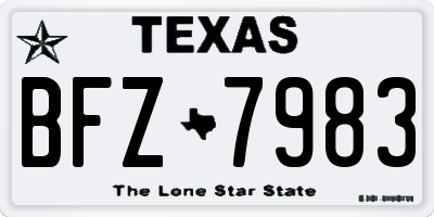 TX license plate BFZ7983