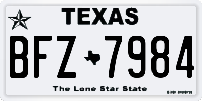 TX license plate BFZ7984