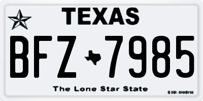 TX license plate BFZ7985