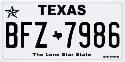 TX license plate BFZ7986