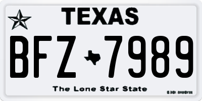 TX license plate BFZ7989