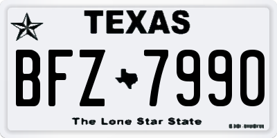 TX license plate BFZ7990