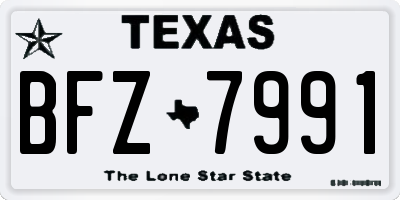 TX license plate BFZ7991