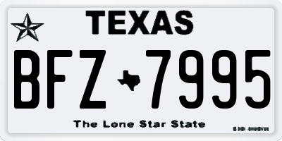 TX license plate BFZ7995